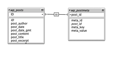 postsとpostmetaを配置