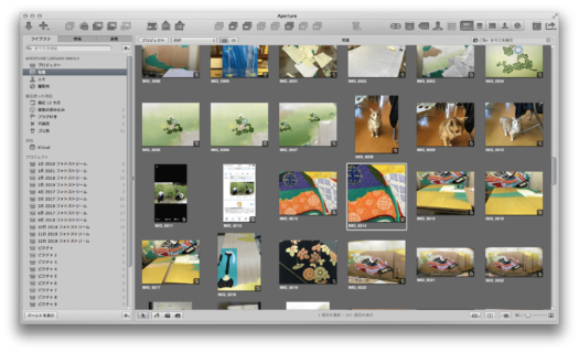 Parallels Aperture ブラウズ画面