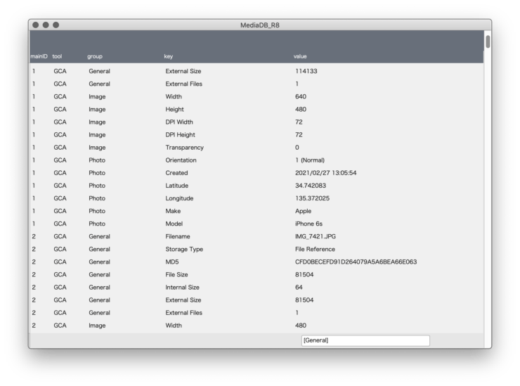 metaData table