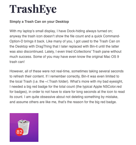 TrashEye web site