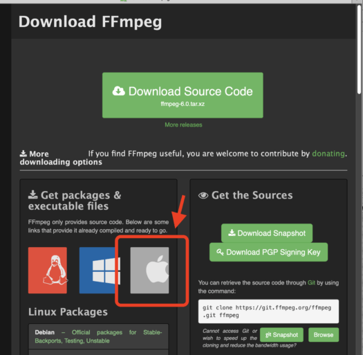 ffmpeg.org download pege